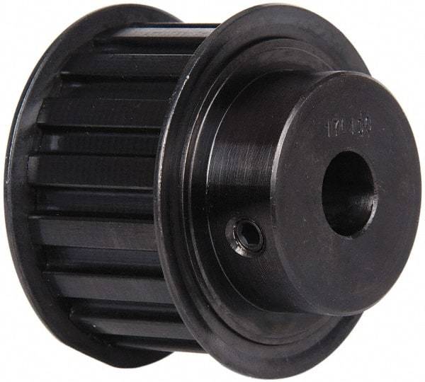 Power Drive - 17 Tooth, 1/2" Inside x 2" Outside Diam, Timing Belt Pulley - 1" Belt Width, 2.029" Pitch Diam, Steel & Cast Iron - Best Tool & Supply