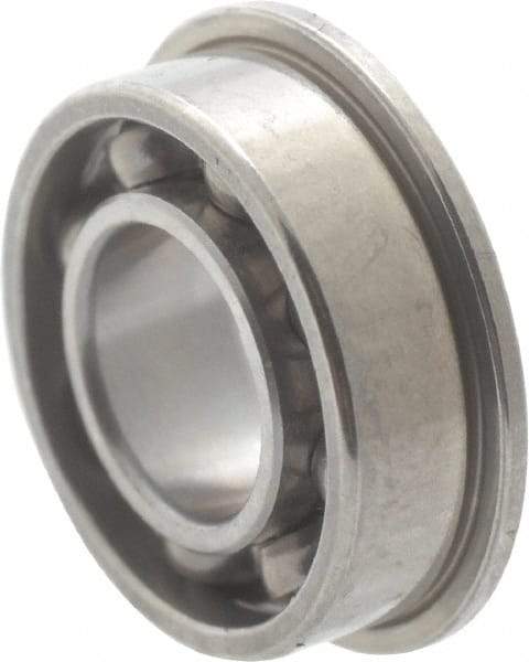 Value Collection - 3/32" Bore Diam, 3/16" OD, Open Miniature Radial Ball Bearing - 1/16" Wide, With Flange, 1 Row, Round Bore, 10 Lb Static Capacity, 31 Lb Dynamic Capacity - Best Tool & Supply