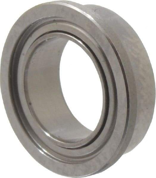 Value Collection - 1/4" Bore Diam, 3/8" OD, Double Shield Miniature Radial Ball Bearing - 1/8" Wide, With Flange, 1 Row, Round Bore, 33 Lb Static Capacity, 84 Lb Dynamic Capacity - Best Tool & Supply