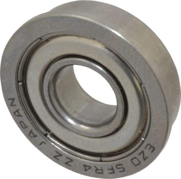 Value Collection - 1/4" Bore Diam, 5/8" OD, Double Shield Miniature Radial Ball Bearing - 0.196" Wide, With Flange, 1 Row, Round Bore, 128 Lb Static Capacity, 335 Lb Dynamic Capacity - Best Tool & Supply