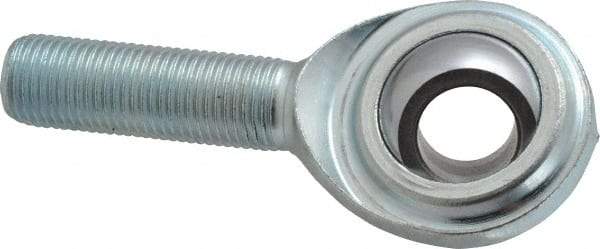 Made in USA - 1/2" ID, 1-5/16" Max OD, 8,386 Lb Max Static Cap, Plain Male Spherical Rod End - 1/2-20 RH, Steel with Steel Raceway - Best Tool & Supply