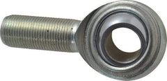 Made in USA - 3/4" ID, 1-3/4" Max OD, 14,290 Lb Max Static Cap, Plain Male Spherical Rod End - 3/4-16 RH, Steel with Steel Raceway - Best Tool & Supply