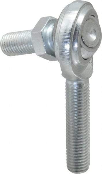 Made in USA - 5/16" ID, 7/8" Max OD, 3,600 Lb Max Static Cap, Male Spherical Rod End with Stud - 5/16-24 RH, Steel with Steel Raceway - Best Tool & Supply