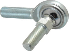 Made in USA - 1/2" ID, 1-5/16" Max OD, 8,386 Lb Max Static Cap, Male Spherical Rod End with Stud - 1/2-20 RH, Steel with Steel Raceway - Best Tool & Supply