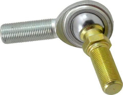 Made in USA - 5/8" ID, 1-1/2" Max OD, 9,813 Lb Max Static Cap, Male Spherical Rod End with Stud - 5/8-18 RH, Steel with Steel Raceway - Best Tool & Supply