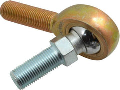 Made in USA - 1/2" ID, 1-5/16" Max OD, 6,700 Lb Max Static Cap, Male Spherical Rod End with Stud - 1/2-20 RH, Steel with Bronze Raceway - Best Tool & Supply