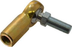 Made in USA - 3/8" ID, 1" Max OD, 3,950 Lb Max Static Cap, Female Spherical Rod End with Stud - 3/8-24 RH, Steel with Bronze Raceway - Best Tool & Supply