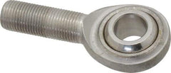 Made in USA - 5/8" ID, 1-1/2" Max OD, 5,860 Lb Max Static Cap, Plain Male Spherical Rod End - 5/8-18 RH, Stainless Steel with Stainless Steel Raceway - Best Tool & Supply