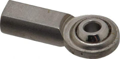 Made in USA - 3/16" ID, 5/8" Max OD, 930 Lb Max Static Cap, Plain Female Spherical Rod End - 10-32 RH, Stainless Steel with Stainless Steel Raceway - Best Tool & Supply