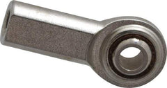 Made in USA - 1/4" ID, 3/4" Max OD, 1,380 Lb Max Static Cap, Plain Female Spherical Rod End - 1/4-28 RH, Stainless Steel with Stainless Steel Raceway - Best Tool & Supply