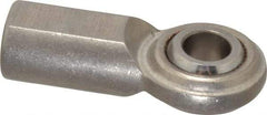 Made in USA - 1/2" ID, 1-5/16" Max OD, 4,720 Lb Max Static Cap, Plain Female Spherical Rod End - 1/2-20 RH, Stainless Steel with Stainless Steel Raceway - Best Tool & Supply