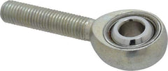 Made in USA - 5/16" ID, 7/8" Max OD, 7,639 Lb Max Static Cap, Plain Male Spherical Rod End - 5/16-24 RH, Alloy Steel with Steel Raceway - Best Tool & Supply