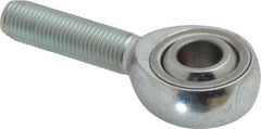 Made in USA - 3/8" ID, 1" Max OD, 9,550 Lb Max Static Cap, Plain Male Spherical Rod End - 3/8-24 RH, Alloy Steel with Steel Raceway - Best Tool & Supply