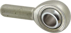 Made in USA - 5/8" ID, 1-1/2" Max OD, 17,959 Lb Max Static Cap, Plain Male Spherical Rod End - 5/8-18 RH, Alloy Steel with Steel Raceway - Best Tool & Supply