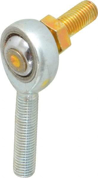 Made in USA - 5/16" ID, 7/8" Max OD, 7,639 Lb Max Static Cap, Male Spherical Rod End with Stud - 5/16-24 RH, Alloy Steel with Steel Raceway - Best Tool & Supply