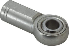 Made in USA - 1/2" ID, 1-5/16" Max OD, 15,340 Lb Max Static Cap, Plain Female Spherical Rod End - 1/2-20 RH, Alloy Steel with Steel Raceway - Best Tool & Supply