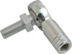 Made in USA - 5/16" ID, 7/8" Max OD, 7,640 Lb Max Static Cap, Female Spherical Rod End with Stud - 5/16-24 RH, Alloy Steel with Steel Raceway - Best Tool & Supply