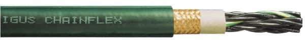 Igus - 16 AWG, 12 Strand, Green Machine Tool Wire - PVC, Flame, Oil and UV Resistant, 1 Ft. Long - Best Tool & Supply