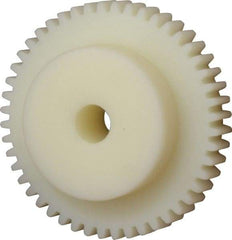 Poly Hi Solidur - 16 Pitch, 3" Pitch Diam, 48 Tooth Spur Gear - 1/2" Face Width, 1/2" Bore Diam, 2" Hub Diam, Nylon - Best Tool & Supply