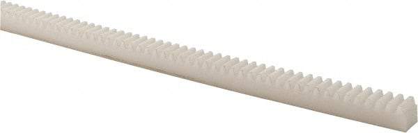 Poly Hi Solidur - 3/8" Face Width, 4 Feet Long, 3/8" Thick Nylon Gear Rack - 20 Pitch, 14-1/2° Pressure Angle - Best Tool & Supply