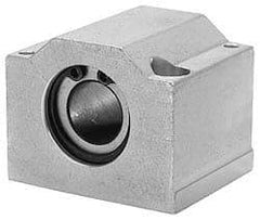 Pacific Bearing - 5/8" ID, 2-1/2" OAW x 1.938" OAL x 1-3/4" OAH Open Pillow Block - 1,470 Lb Static Cap, 2-1/8" Btw Mnt Hole Ctrs, 7/8" Base-to-Ctr Ht, Aluminum - Best Tool & Supply