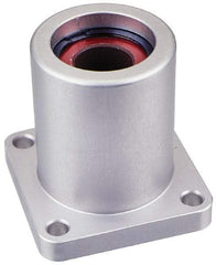 Pacific Bearing - 1" ID, 2.812" OAL x 2-3/4" OAH 4-Bolt Flange Mounted Bearing - 1,905 Lb Static Cap, 2-1/8" Btw Mnt Hole Ctrs, Aluminum - Best Tool & Supply