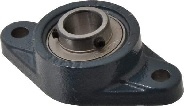 Value Collection - 113mm OAL2-Bolt Flange Bearing - 2830 Lb Dyn Cap, Cast Iron - Best Tool & Supply