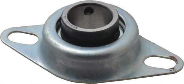 Value Collection - 1" ID, 1.2205" OAL x 4-1/2" OAH 2-Bolt Flange - 1,740 Lb Static Cap, 3,100 Lb Dyn Cap, 3-3/8" Btw Mnt Hole Ctrs, Stamped Steel Rubber Mount - Best Tool & Supply