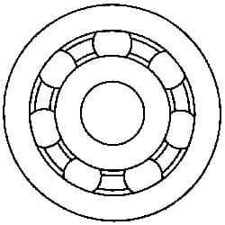 Made in USA - 20mm Bore Diam, 47mm OD, Open Plastic Race Radial Ball Bearing - 14mm Wide, 1 Row, Round Bore, 52 Lb Static Capacity, 78 Lb Dynamic Capacity - Best Tool & Supply