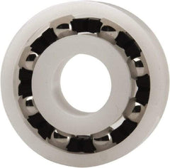 Made in USA - 8mm Bore Diam, 22mm OD, Open Plastic Race Radial Ball Bearing - 7mm Wide, 1 Row, Round Bore, 33 Lb Static Capacity, 42 Lb Dynamic Capacity - Best Tool & Supply