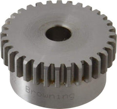 Browning - 20 Pitch, 1.6" Pitch Diam, 32 Tooth Spur Gear - 3/8" Bore Diam, 1-7/16" Hub Diam, Steel - Best Tool & Supply