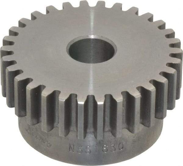 Browning - 16 Pitch, 1-7/8" Pitch Diam, 30 Tooth Spur Gear - 1/2" Bore Diam, 1-5/8" Hub Diam, Steel - Best Tool & Supply