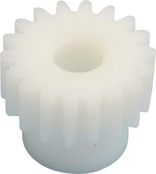 Poly Hi Solidur - 20 Pitch, 0.9" Pitch Diam, 1" OD, 18 Tooth Spur Gear - 3/8" Face Width, 5/16" Bore Diam, 43/64" Hub Diam, 20° Pressure Angle, Acetal - Best Tool & Supply