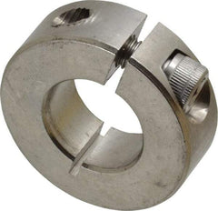 Climax Metal Products - 3/4" Bore, Stainless Steel, One Piece Clamp Collar - 1-1/2" Outside Diam, 1/2" Wide - Best Tool & Supply