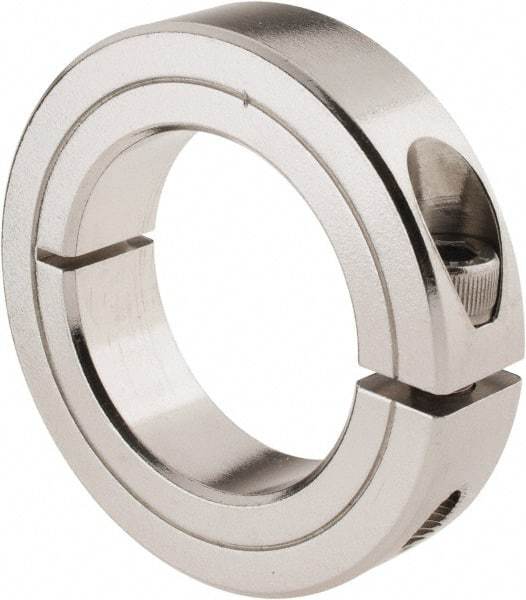 Climax Metal Products - 1-1/2" Bore, Stainless Steel, One Piece Clamp Collar - 2-3/8" Outside Diam, 9/16" Wide - Best Tool & Supply