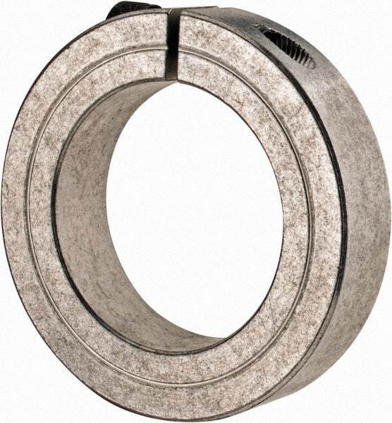 Climax Metal Products - 1-15/16" Bore, Aluminum, One Piece Clamp Collar - 3" Outside Diam, 11/16" Wide - Best Tool & Supply