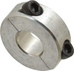 Climax Metal Products - 1/2" Bore, Aluminum, Two Piece Shaft Collar - 1-1/8" Outside Diam, 13/32" Wide - Best Tool & Supply