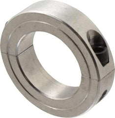 Climax Metal Products - 1-1/2" Bore, Aluminum, Two Piece Shaft Collar - 2-3/8" Outside Diam, 9/16" Wide - Best Tool & Supply