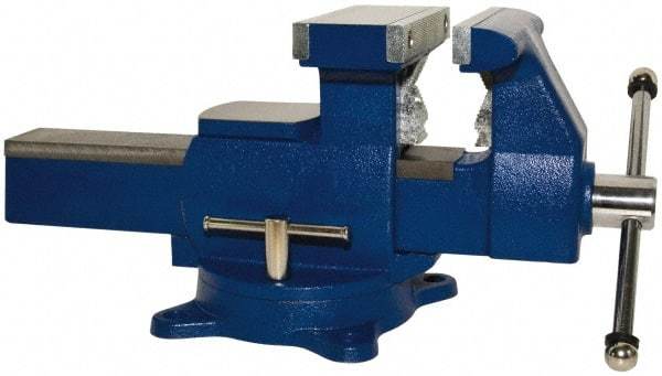 Yost Vises - 6-1/2" Jaw Width x 11" (Reversed), 7" (Regular) Jaw Opening Capacity, 3" (Reversed), 4" (Regular) Throat Depth, Bench & Pipe Combination Vise - 1/8 to 3-1/2" Pipe Capacity, Swivel Base, Bolt Down Attachment, Ductile Iron - Best Tool & Supply