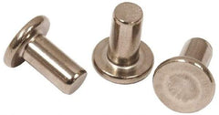 RivetKing - 0.107" Body Diam, Flat Steel Tinners Solid Rivet - 0.198" Length Under Head - Best Tool & Supply