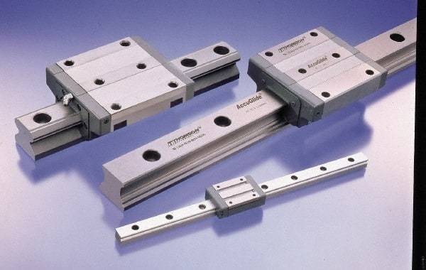 Thomson Industries - 500mm OAL x 34mm Overall Width x 30mm Overall Height Roller Rail System - 80mm Between Holes - Best Tool & Supply