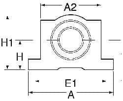 Thomson Industries - 40mm Inside Diam, 13,700 Lbs. Dynamic Capacity, Open Single Pillow Block Linear Bearing - 77mm Overall Height x 108" Overall Width, 58mm Btw Mount Hole Centers - Best Tool & Supply