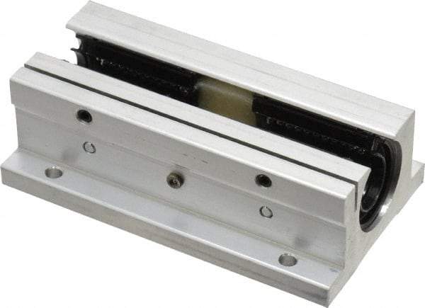 Thomson Industries - 1/2" Inside Diam, 180/360 Lbs. Dynamic Capacity, Open Twin Pillow Block Linear Bearing - 1.13" Overall Height x 2" Overall Width - Best Tool & Supply