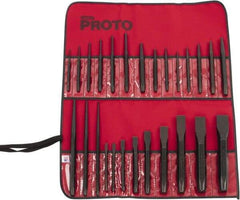 Proto - 26 Piece Punch & Chisel Set - 1/4 to 1-3/16" Chisel, 3/32 to 1/4" Punch, Hex Shank - Best Tool & Supply