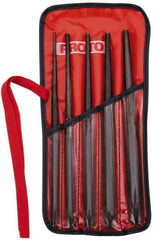 Proto - 5 Piece, 1/8 to 5/16", Drift Punch Set - Hex Shank, Steel, Comes in Tool Roll - Best Tool & Supply