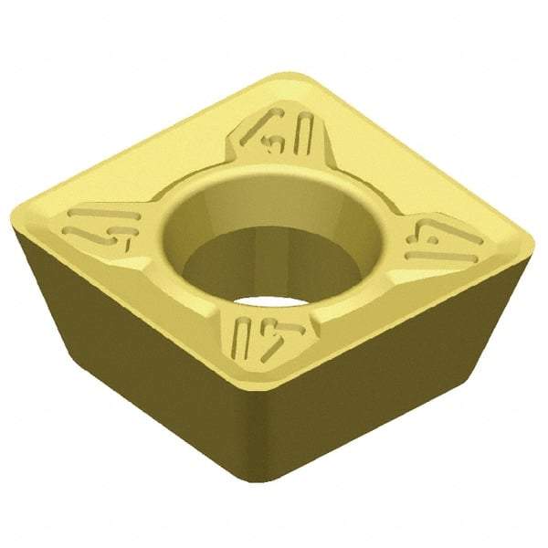 Kennametal - SDMT32.5 41 Grade X500 Carbide Milling Insert - TiN/TiC/TiN Finish, 0.156" Thick, 3/8" Inscribed Circle, 0.031" Corner Radius - Best Tool & Supply