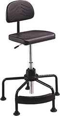 Safco - 17 to 35" High Industrial Chair - 25" Wide x 24" Deep, Polyurethane Seat, Black - Best Tool & Supply