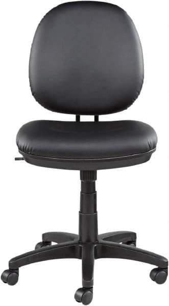 ALERA - 18-3/4 to 23-1/2" High Task Chair - 19" Wide x 25-3/4" Deep, Leather Seat, Black - Best Tool & Supply