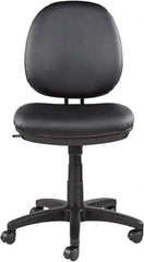 ALERA - 18-3/4 to 23-1/2" High Task Chair - 19" Wide x 25-3/4" Deep, Leather Seat, Black - Best Tool & Supply