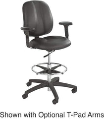 Safco - 22 to 32" High Extended Height Chair - 26" Wide x 27" Deep, Vinyl Seat, Black - Best Tool & Supply